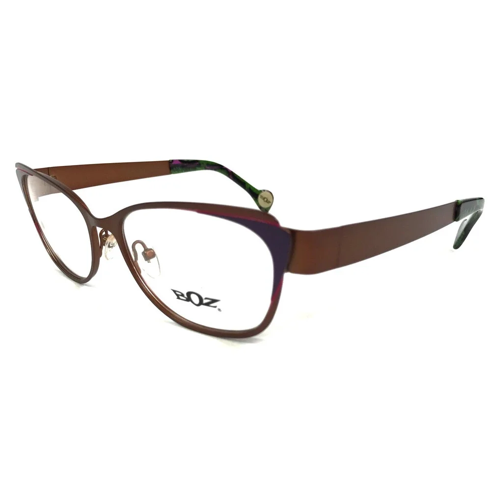 BOZ Eyeglasses Frames ZEBRA 9270 Matte Brown Fuchsia Purple Cat Eye 54-16-135